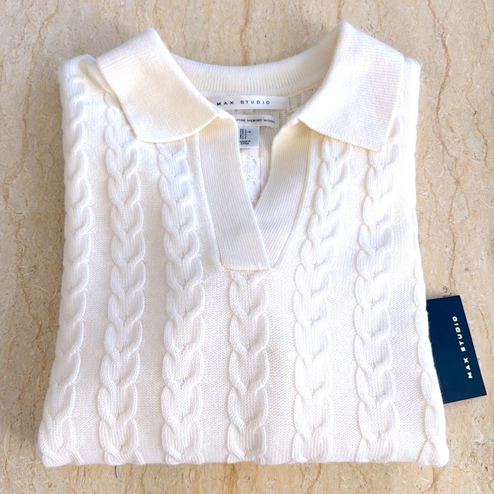 NWT Max Studio 💯 Extra fine merino wool sweater. L